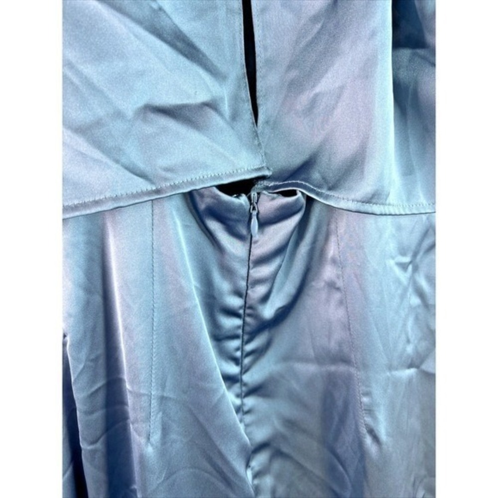 Lulus Satin High Neck‎ Bridesmaid Dress XS | Flowy A-Line Wedding Formal - Picture 10 of 16